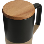 Tahoe Tea & Coffee Ceramic Mug with Wood Lid 16oz